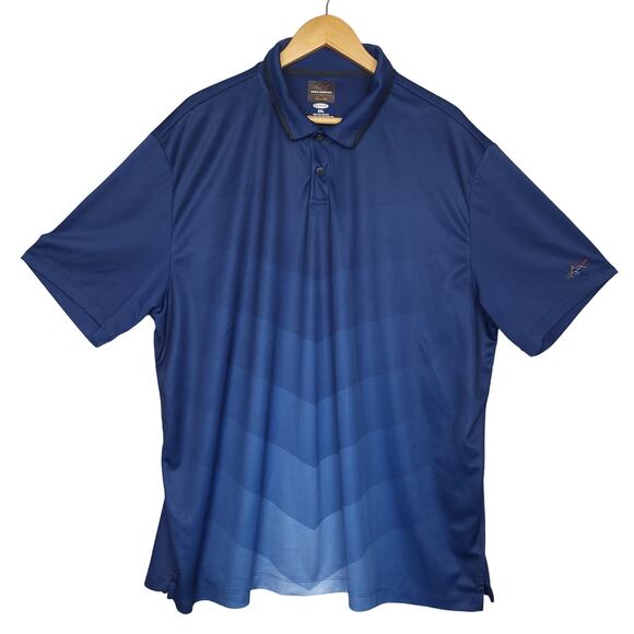 Greg Norman for Tasso Elba Men's Golf Polo XXL Play Dry Snap Button Blue - Picture 2 of 10